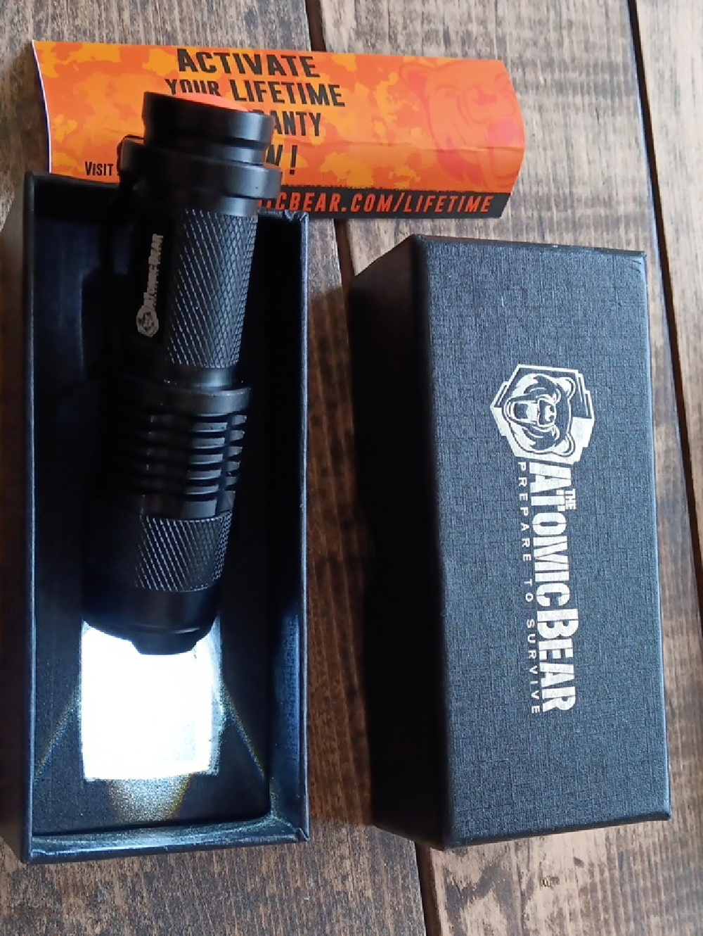 Black Tactical LED Flashlight - Compact EDC By The atomic bear Prepare To Supviv